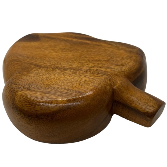 Midcentury Modern Vintage Tiki Blair Hawaii Monkeypod Wood Leaf Divided Tray - Picture 5 of 11